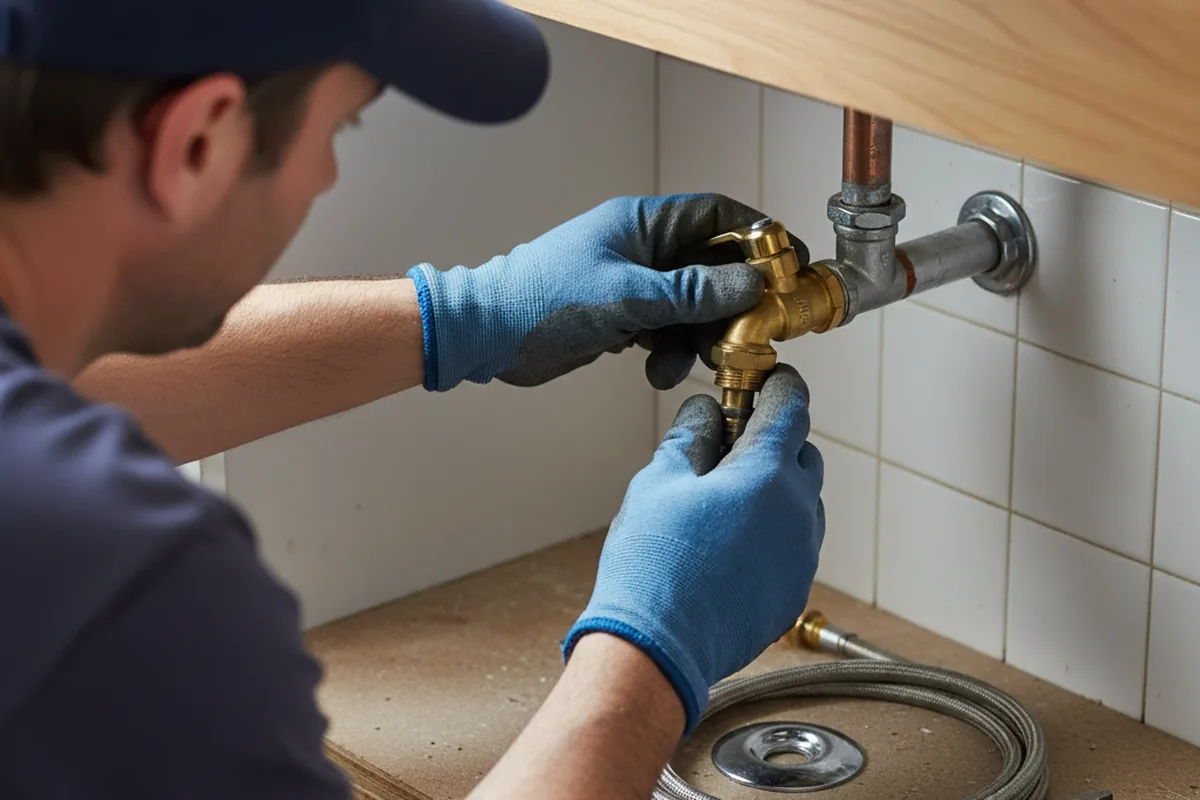Shutoff valve and fitting work during Faucet and Fixture Repair in North Lewisburg